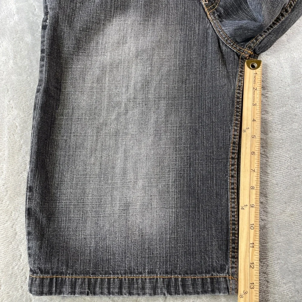 Vintage Stylo DNM Engineering Denim Shorts Mens 32 Black Gray Distressed 90s Y2K - Picture 5 of 7
